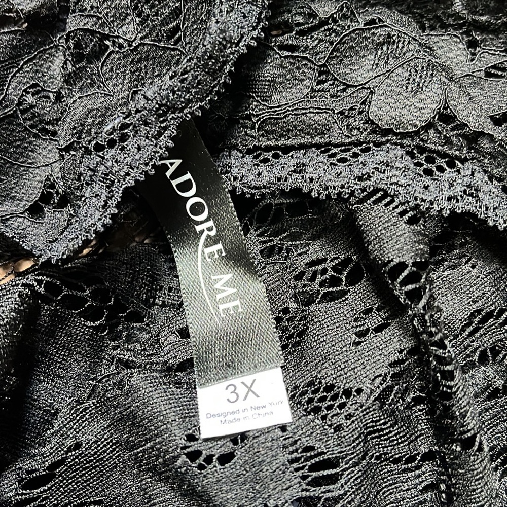 Adore Me Black Rue Lace Babydoll Dress and Panties - Picture 9 of 12